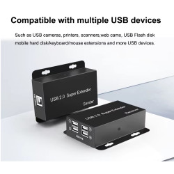EXTENSOR USB 2.0 4 PUERTOS HASTA 50M RJ45