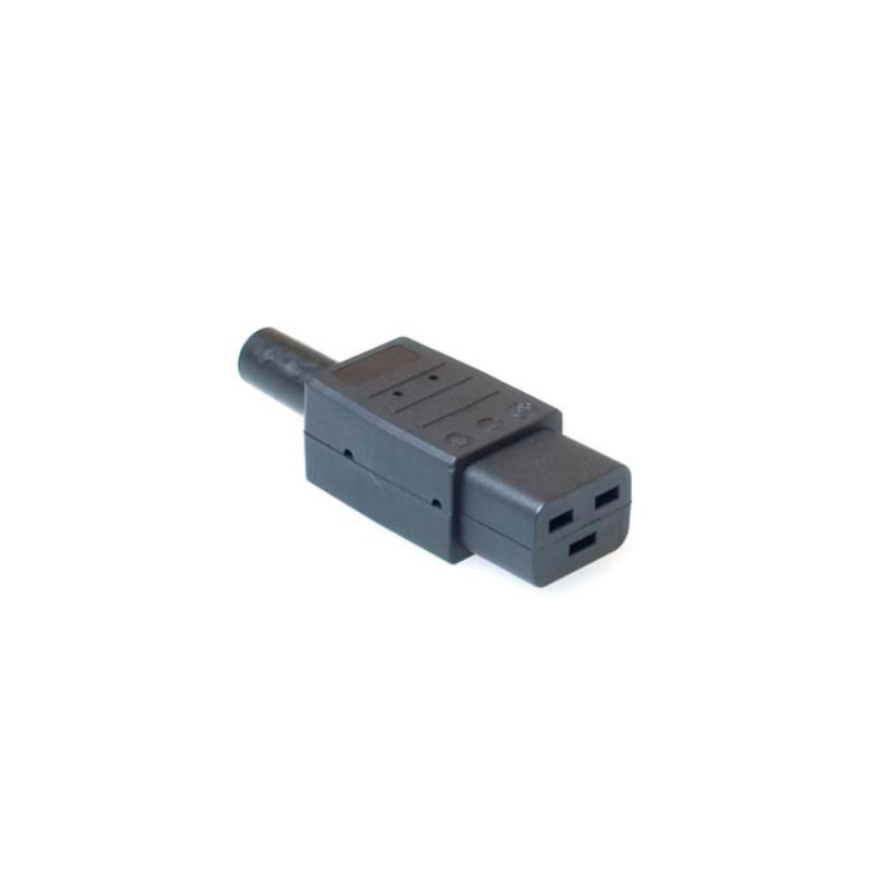 CONECTOR HEMBRA C19 16A NEGRO RECTO