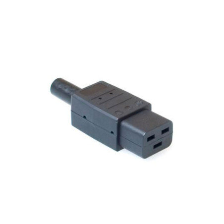 CONECTOR HEMBRA C19 16A NEGRO RECTO