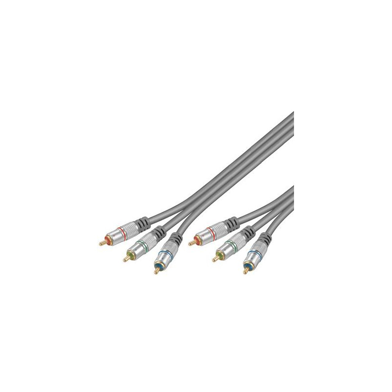 CABLE VIDEO POR COMPONENTES 3 x RCA M-M DE 10 Mts