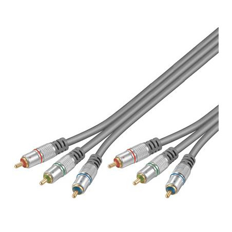 CABLE VIDEO POR COMPONENTES 3 x RCA M-M DE 10 Mts