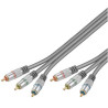 CABLE VIDEO POR COMPONENTES 3 x RCA M-M DE 10 Mts
