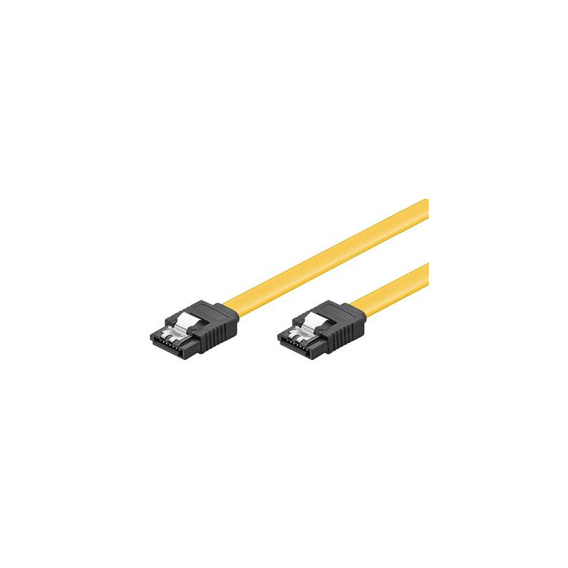 CABLE DATOS SATA III 6Gbs ENGANCHE METALICO 1Mt