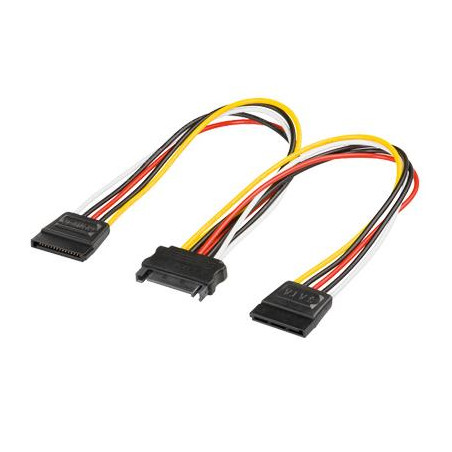 CABLE ALIMENTACION HD 1 SATA MACHO - 2 HEMBRAS  0.