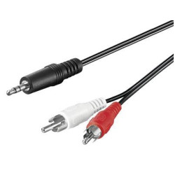 CABLE AUDIO JACK STEREO 3.5 M -2 x RCA M  5Mts.