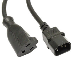 CABLE DE ALIMENTACION IEC C14 - USA 3 POLOS H 40cm