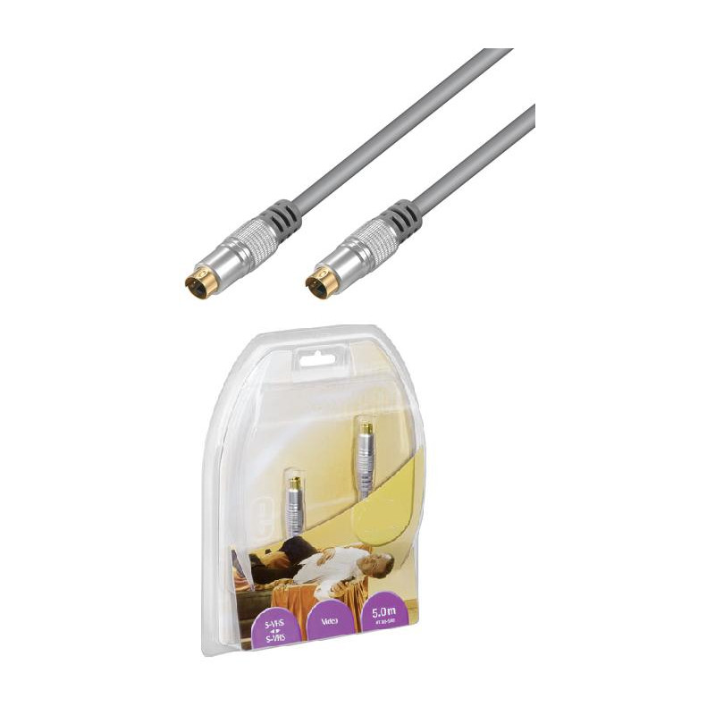 CABLE SVHS ALTA CALIDAD 2xMINIDIN 4 MACHO DE 5Mts