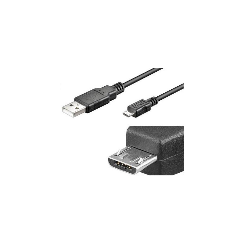 CABLE USB 2.0 TIPO A(M)-MICRO USB TIPO B (M) 1Mt
