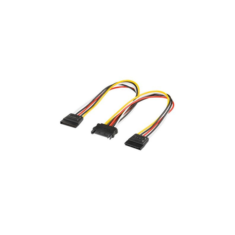 CABLE ALIMENTACION HD 1 SATA MACHO - 2 HEMBRAS  0.