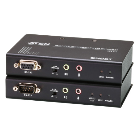 KVM EXTENDER DVI-D + USB  HDbaseT + AUDIO 100M