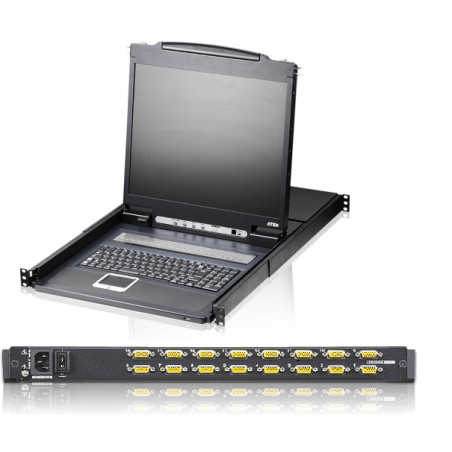 KVM SWITCH LCD VGA 19'' 16 PUERTOS PS/2 y USB 1U