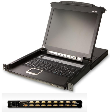 KVM SWITCH LCD 17'' 16 PUERTOS PS/2 y USB 1U ALTUR