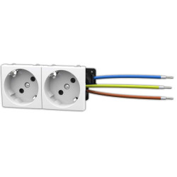 MODULO FRONTAL 45 X 45 2 SCHUKO BLANC PERFIL CM-PS