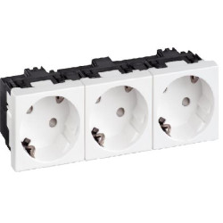 MODULO FRONTAL 45 X 45 3 SCHUKO BLANC PERFIL CM-PS
