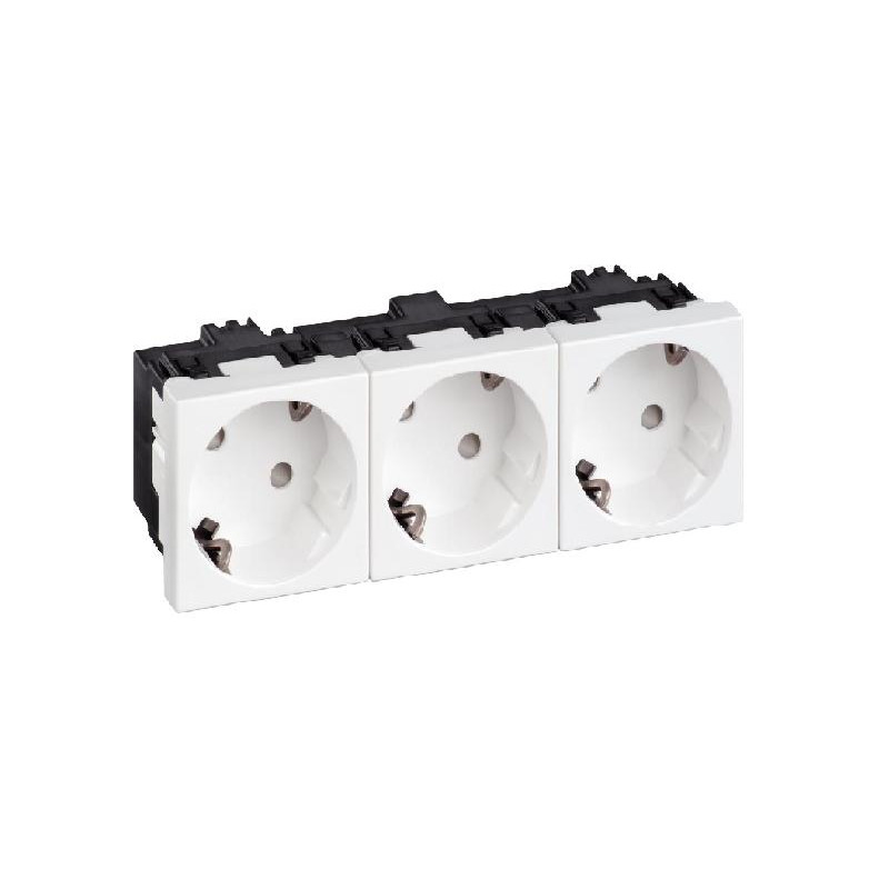 MODULO FRONTAL 45 X 45 3 SCHUKO BLANC PERFIL CM-PS