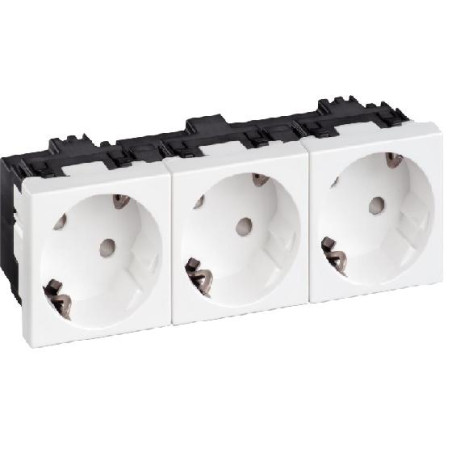 MODULO FRONTAL 45 X 45 3 SCHUKO BLANC PERFIL CM-PS