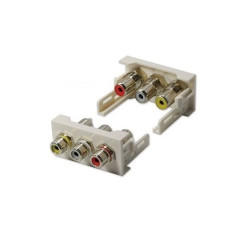 MODULO FRONTAL 45 X 22.5 3 X RCA HEMBRA BLANCO