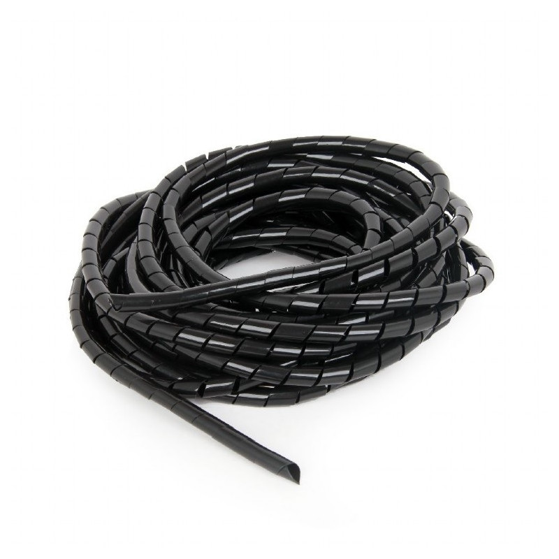 ROLLO CUBRECABLES  GROSOR 12mm  y 10Mts NEGRO
