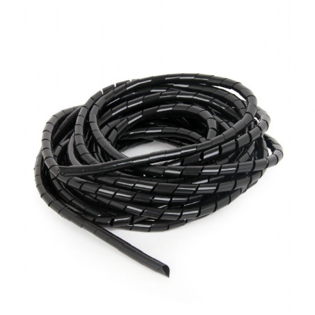 ROLLO CUBRECABLES  GROSOR 12mm  y 10Mts NEGRO