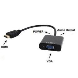 CONVERSOR DE VIDEO CPU HDMI-MONITOR VGA + AUDIO+PW