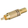 CONECTOR RCA MACHO ALTA CALIDAD DORADO NEGRO