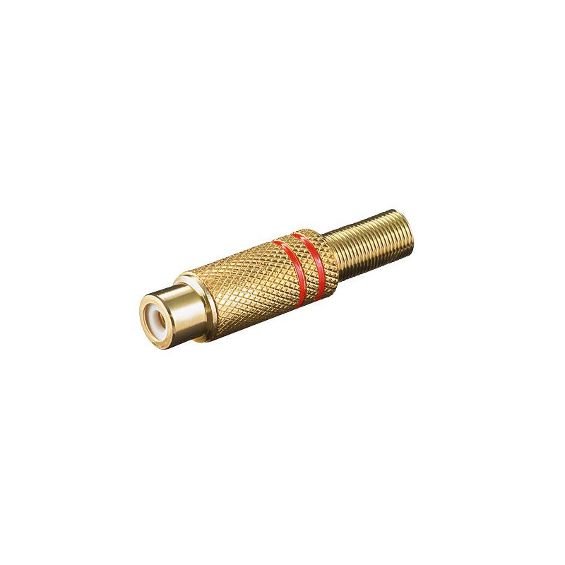 CONECTOR RCA HEMBRA ALTA CALIDAD DORADO ROJO