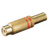 CONECTOR RCA HEMBRA ALTA CALIDAD DORADO ROJO