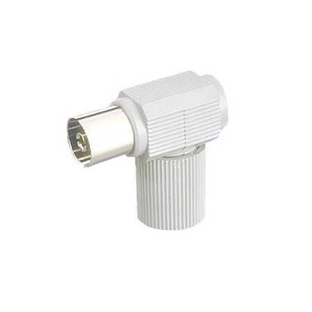 CONECTOR CABLE ANTENA TV (TDT) PLASTICO ACODADO H