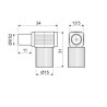 CONECTOR CABLE ANTENA TV (TDT) PLASTICO ACODADO H