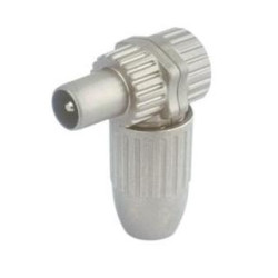 CONECTOR CABLE ANTENA TV (TDT) METAL ACODADO (M)
