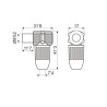CONECTOR CABLE ANTENA TV (TDT) METAL ACODADO (M)