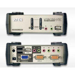 KVM SWITCH SOBREMESA 2X1 PS/2 - USB AUDIO+OSD+HUB