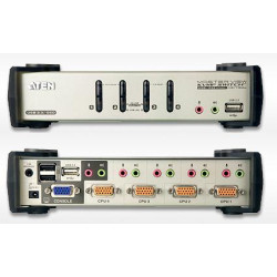 KVM SWITCH SOBREMESA 4X1 PS/2 - USB AUDIO+OSD+HUB