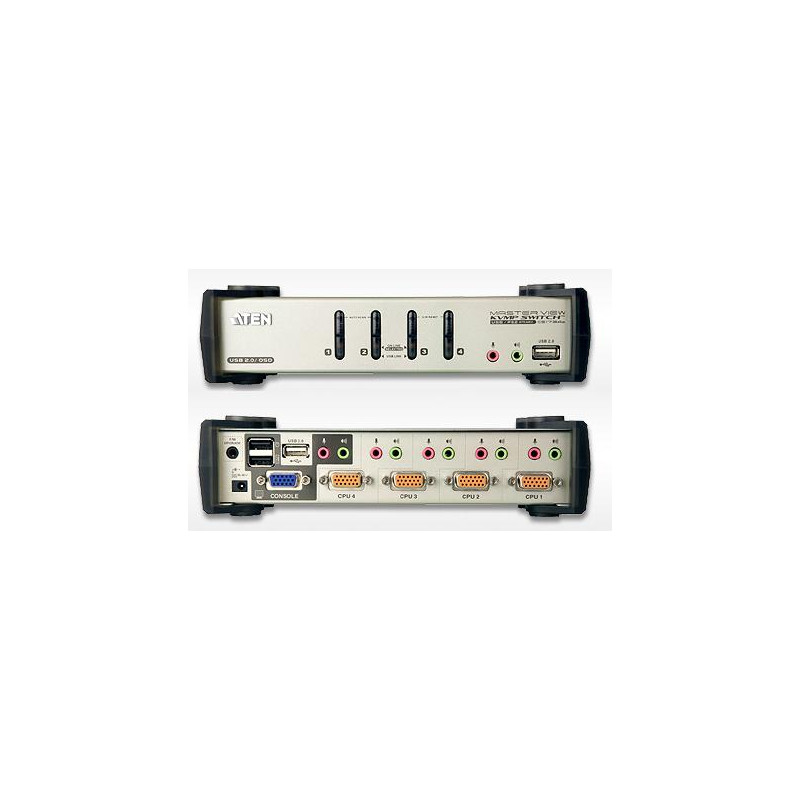 KVM SWITCH SOBREMESA 4X1 PS/2 - USB AUDIO+OSD+HUB