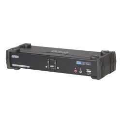 KVM SWITCH SOBREMESA DVI-D 2X1 USB AUDIO+OSD+HUB