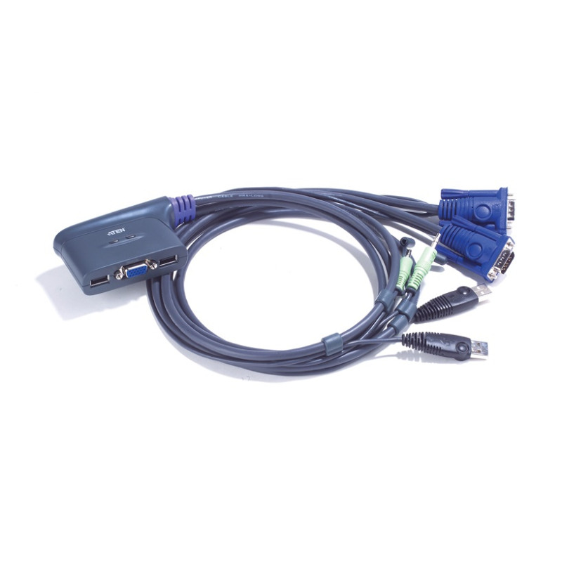KVM SWITCH COMPACTO 2X1 USB CON AUDIO (CS62US)