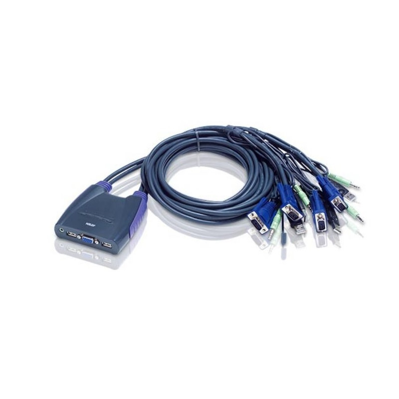 KVM SWITCH COMPACTO 4X1 USB CON AUDIO (CS64US)