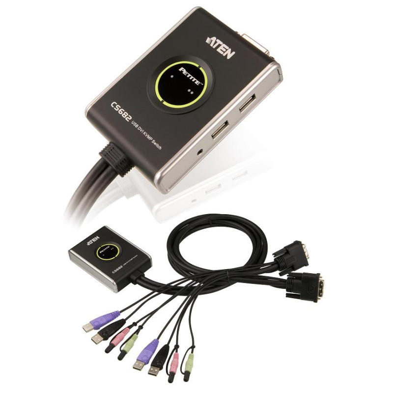 KVM SWITCH COMPACTO 2X1 DVI / USB CON AUDIO