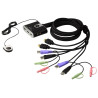 KVM SWITCH COMPACTO 2X1 HDMI + USB + AUDIO 1080P