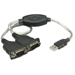 CONVERSOR USB 2.0 A SERIE 9 PINES 2 PUERTOS