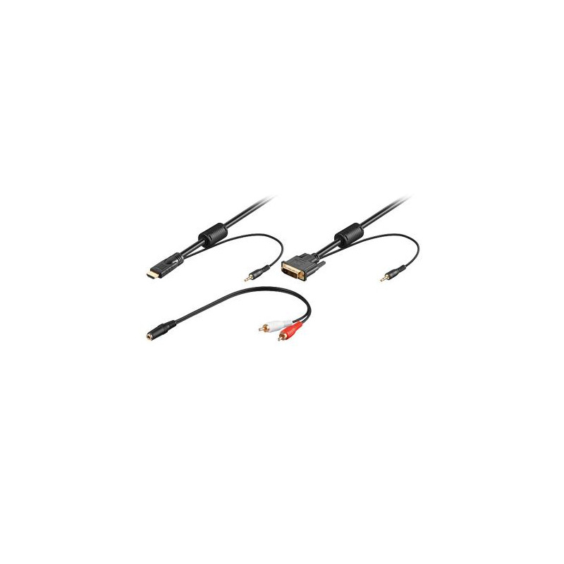 CABLE DVI + AUDIO - HDMI + AUDIO M-M 5Mts