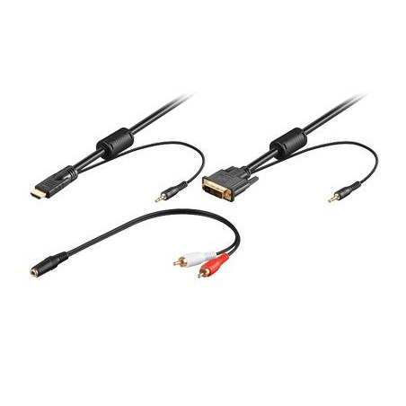 CABLE DVI + AUDIO - HDMI + AUDIO M-M 5Mts