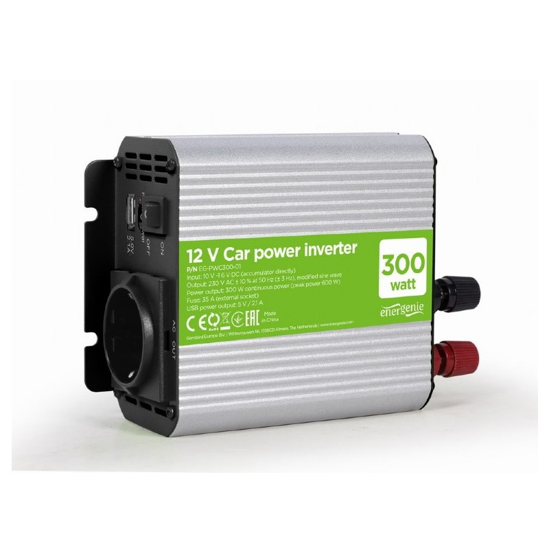 INVERSOR COCHE DC12V - 230V 300W + USB