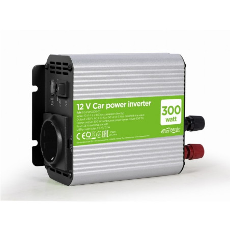 INVERSOR COCHE DC12V - 230V 300W + USB