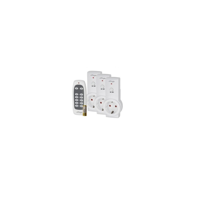 KIT 3 ENCHUFES SCHUKO POR CONTROL REMOTO 16A