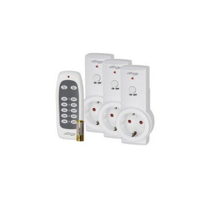 KIT 3 ENCHUFES SCHUKO POR CONTROL REMOTO 16A