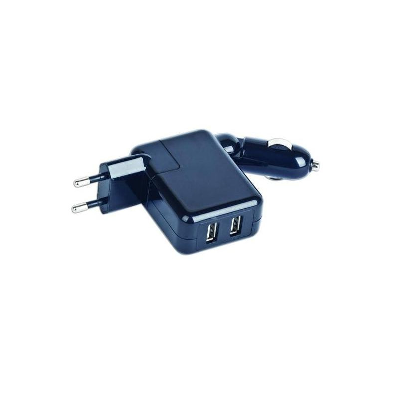 ALIMENTADOR VIAJE USB 230V+12V - 5V 2A PARED-MECHE