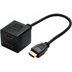 CABLE ADAPTADOR HDMI 1 MACHO - 2 HEMBRAS 10CM