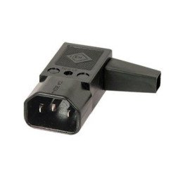 CONECTOR MACHO IEC 14 ACODADO IZQUIERDA