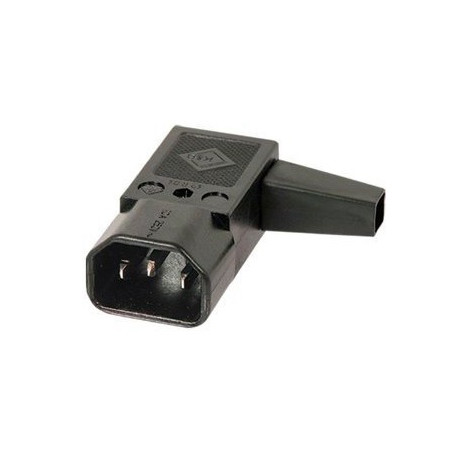 CONECTOR MACHO IEC 14 ACODADO IZQUIERDA